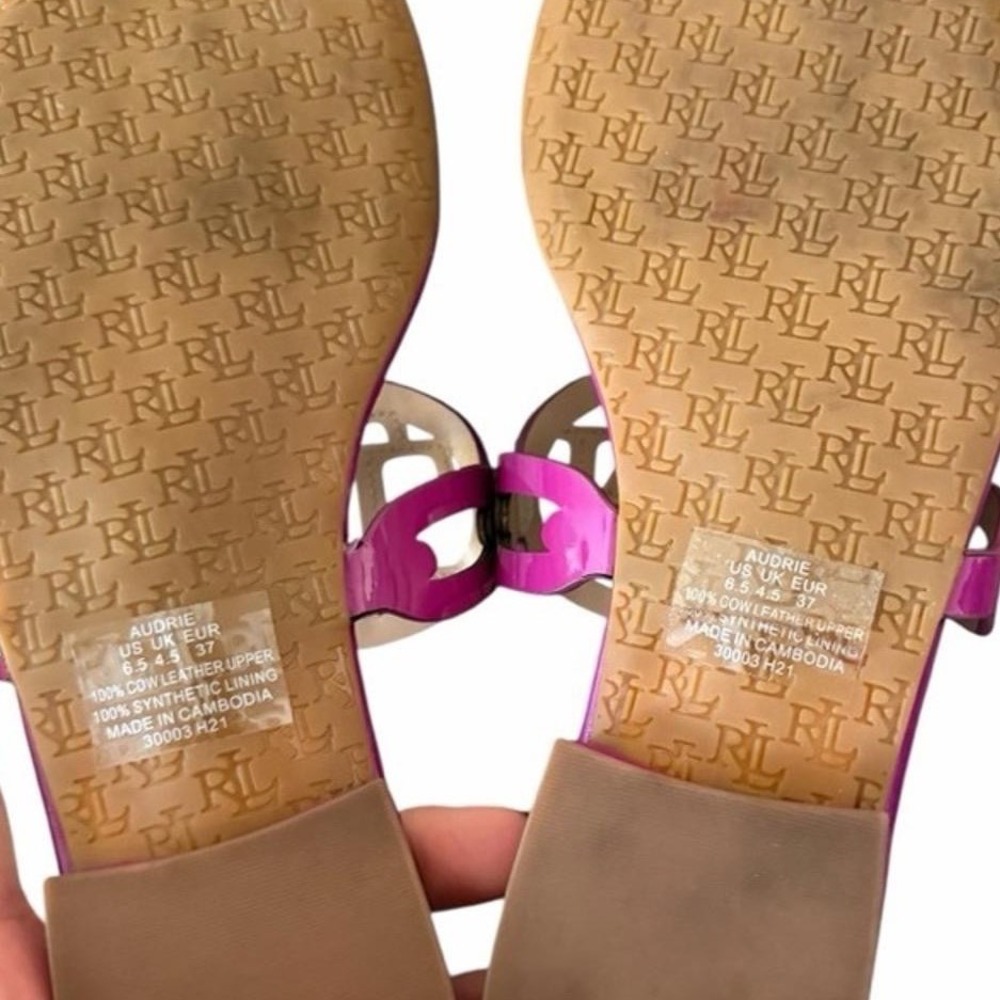 Lauren Ralph Lauren Audrie Thong Sandals Size 6.5 - Picture 5 of 5